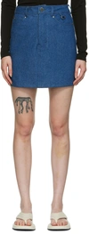 Maiden Name Ssense Exclusive Indigo Lindsey Miniskirt In Indigo