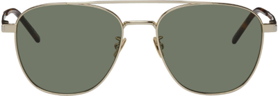 Saint Laurent Gold Sl 531 Sunglasses In 011 Gold