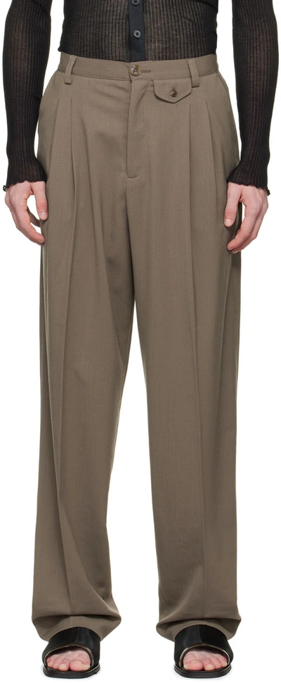 Maiden Name Taupe Emily Trousers In Putty