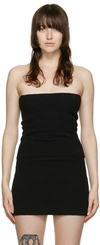 Wardrobe.nyc Strapless Ribbed Cotton-blend Top In Black