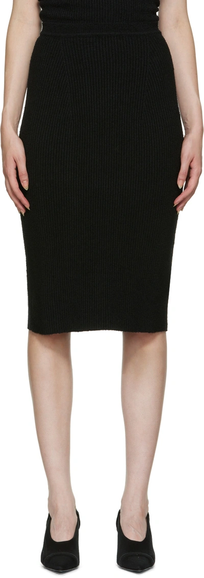 Wardrobe.nyc Ribbed-knit Cotton-blend Tube Midi Skirt In Black