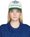 Ader Error Off-white & Green 'og: Diagonal @1221' Cap In Green