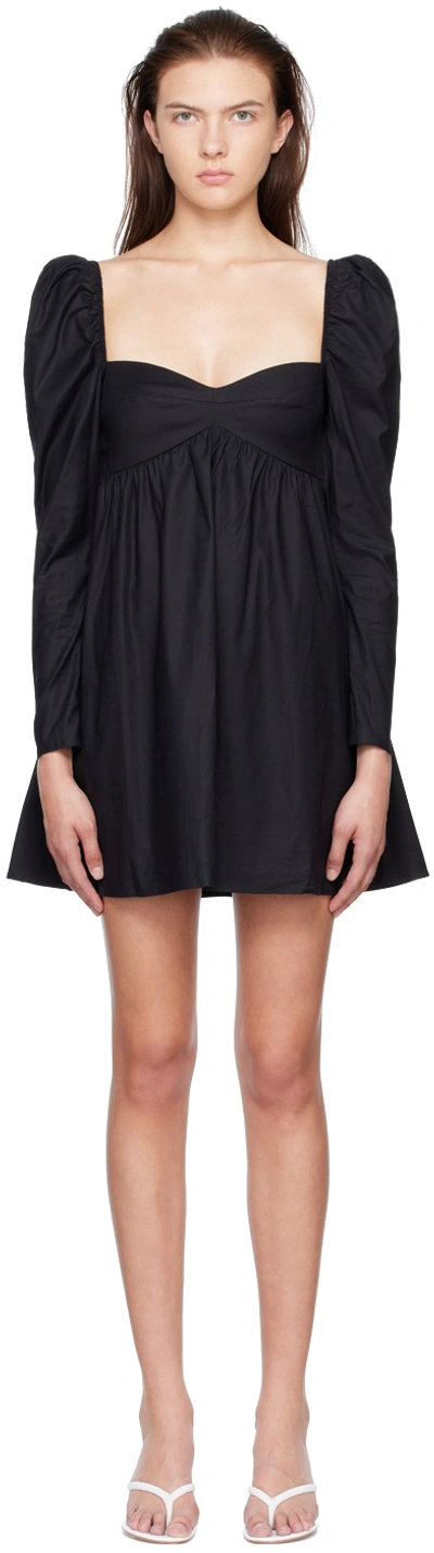 Reformation Kenzi Organic Cotton Mini Dress In Black | ModeSens