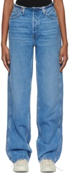 RE/DONE BLUE RAW WAIST JEANS