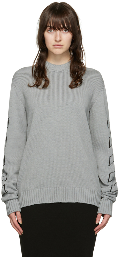 Off-white Gray Diag Sweater In Medium Grey