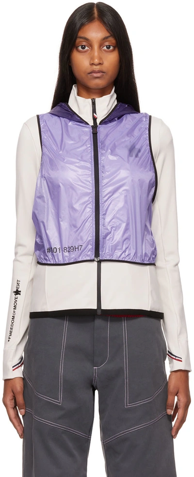 Moncler Convertible Hooded Shell And Stretch Tech-jersey Jacket In Purple