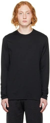 Sunspel Long Sleeve Crew Neck T-shirt Black