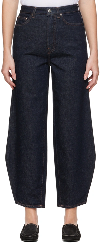 Totême High-rise Barrel-leg Jeans In Raw Blue