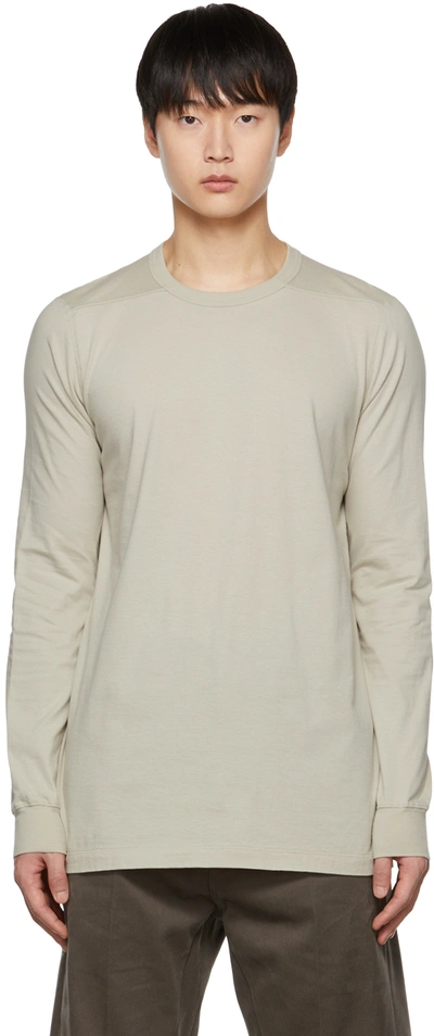 Rick Owens Beige Level Long Sleeve T-shirt In 08 Pearl