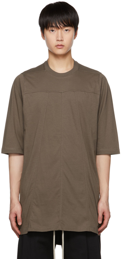 Rick Owens Taupe Grid T-shirt In Dust