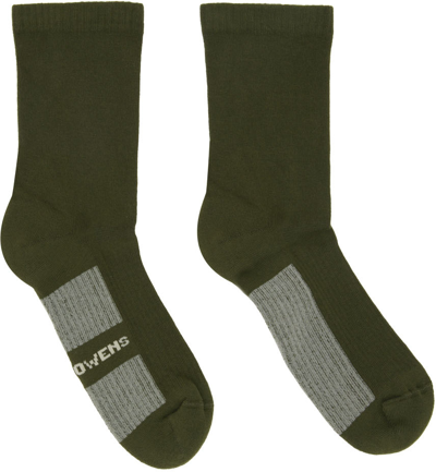 Rick Owens Green Glitter Socks In 1511 Green/milk