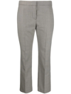 Alexander Mcqueen Checked Cropped Slim-fit Trousers In Black