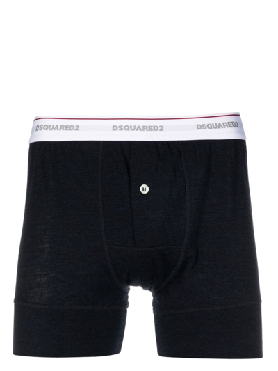Dsquared2 Logo-waistband Boxer Shorts In Blue