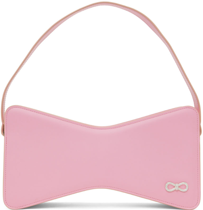 Mach & Mach Lg Bow Leather Baguette Top Handle Bag In Pink