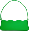 Mach & Mach Green Wave Baguette Bag In Fluo Green