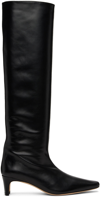 Staud Wally 50mm Knee-high Leather Boots In Black