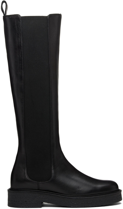 Staud Palamino Lambskin Tall Chelsea Boots In Black ModeSens