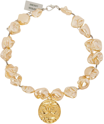 Chopova Lowena Gold Pearl Pendant Necklace In Yellow/gold