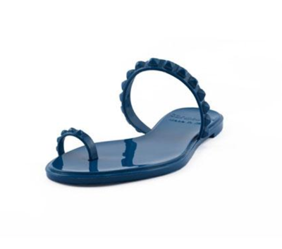 Carmen Sol Maria Flat Sandal In Dark Blue