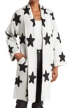 By Design Chloe Open Patterned Cardigan In Superstar Ivory Combo
