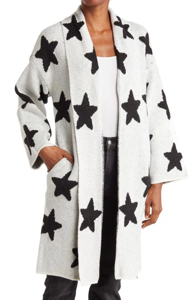 By Design Chloe Open Patterned Cardigan In Superstar Ivory Combo