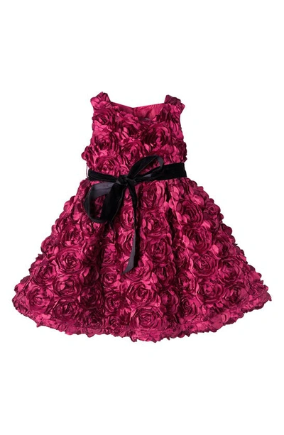 Joe-ella Kids' Priscila Rosette Dress In Dark Red