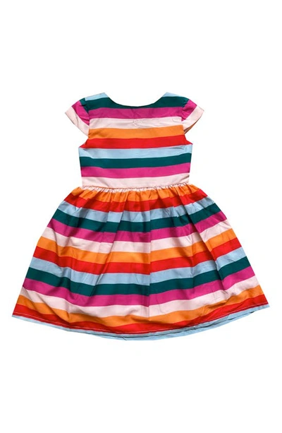 Joe-ella Kids' Kit Stripe Cap Sleeve Dress In Pink