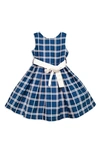 JOE-ELLA KIDS' ROMA GRID SLEEVELESS DRESS