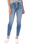 Rachel Roy High Waist Ripped Ankle Skinny Jeans In Stature