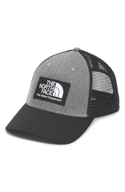 The North Face Mudder Recycled Trucker Hat In Black/med Grey Heather