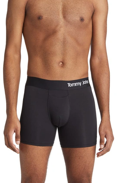 Tommy John 2-pack Cool Cotton 4-inch Boxer Briefs In Black/ Black