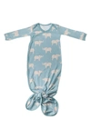 Copper Pearl Newborn Knotted Gown In Peanut