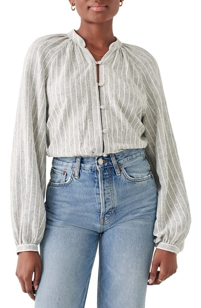 Faherty Naomi Stripe Long Sleeve Blouse In Sierra Stripe