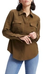 Good American Flap Pocket Button-up Shirt In Fog001