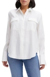 Good American Flap Pocket Button-up Shirt In Ivory001