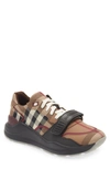 Burberry Men's Ramsey Check Low-top Sneakers In Birch Brown Ip Chk