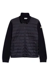 Moncler Men's Quilted Puffer Cardigan In Black