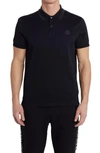 Moncler Taped Polo In Black