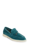Loro Piana Summer Charms Walk Suede Loafers In Fir Forest