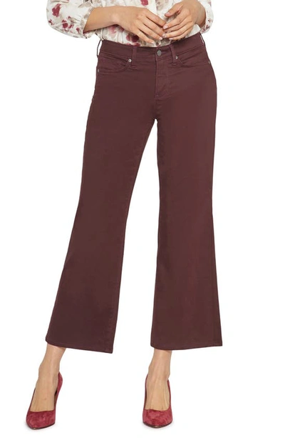 Nydj Julia Relaxed High Rise Flared Jeans In Eggplant In Beige