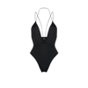 St Agni X Ziah Jagger Deep-v Swimsuit In Black
