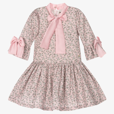 Piccola Speranza Babies' Girls Pink Cotton Floral Dress