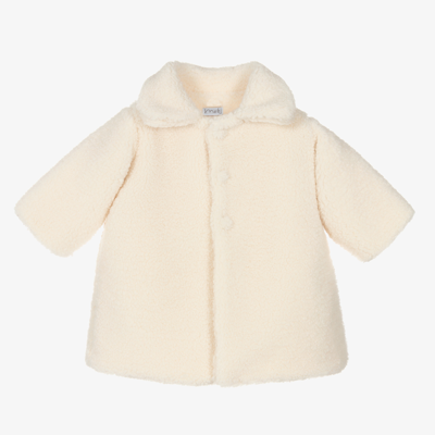 Mebi Babies' Girls Ivory Teddy Fleece Coat