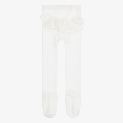 Mayoral Baby Girls Ivory Cotton Tights