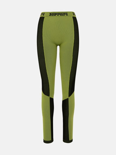 Ferrari Green Polypropylene Livery Leggings In Black