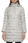 Guess Water-resistant Hooded Quilted Puffer Jacket In Pearl