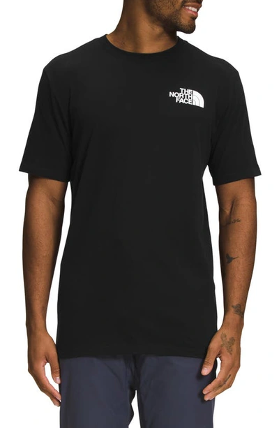 The North Face Nse Box Logo Graphic Tee In Black/black Glacier Dye Print