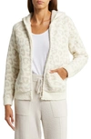 Barefoot Dreams Cozychic™ Cheetah Print Zip Hoodie In Cream/ Stone