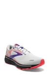 Brooks Ghost 14 Running Shoe In White/ Purple/ Coral