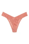 Hanky Panky Daily Lace Original Rise Thong In Antique Rose
